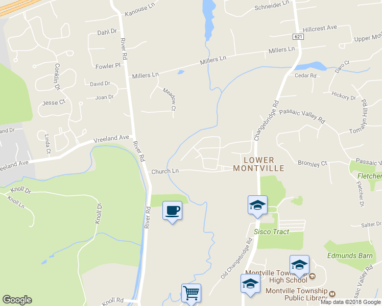 map of restaurants, bars, coffee shops, grocery stores, and more near 63 Davenport Road in Montville