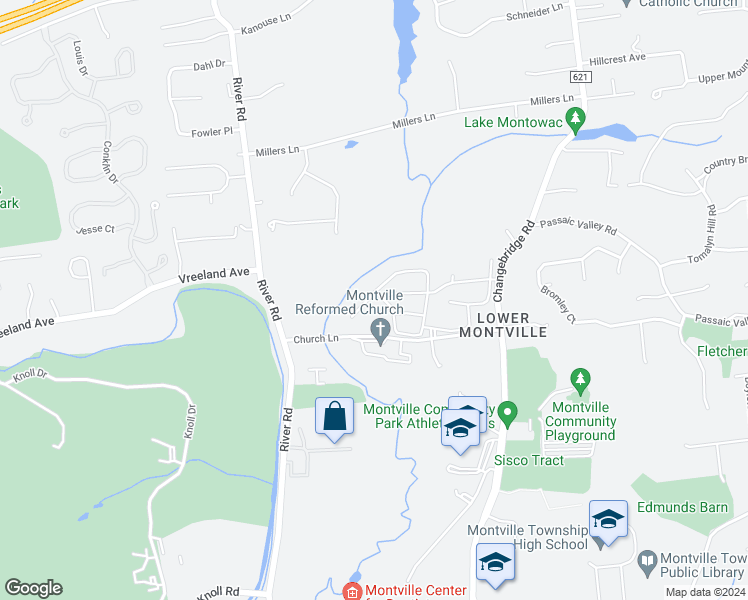 map of restaurants, bars, coffee shops, grocery stores, and more near 57 Davenport Road in Montville