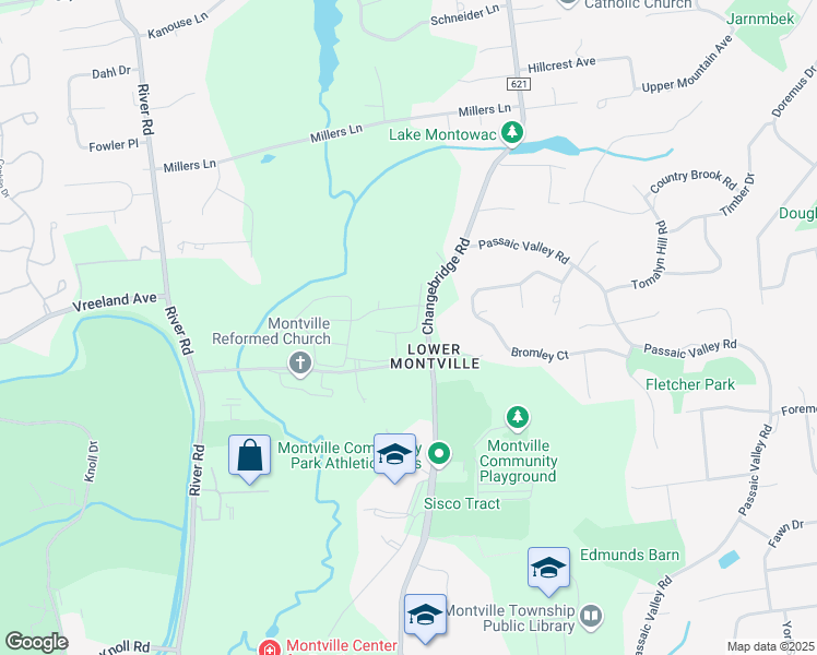 map of restaurants, bars, coffee shops, grocery stores, and more near 69 Genoble Road in Montville