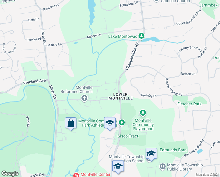 map of restaurants, bars, coffee shops, grocery stores, and more near 35 Genoble Road in Montville