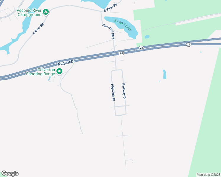 map of restaurants, bars, coffee shops, grocery stores, and more near 174 Highview Drive in Calverton