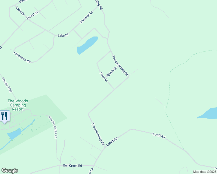 map of restaurants, bars, coffee shops, grocery stores, and more near 45 Penn Drive in Lehighton