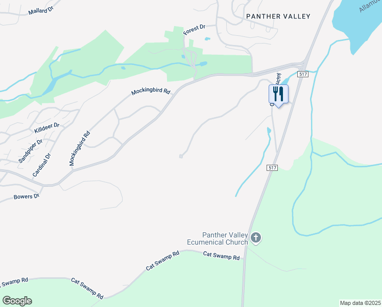map of restaurants, bars, coffee shops, grocery stores, and more near 25 Old Alamuchy in Hackettstown