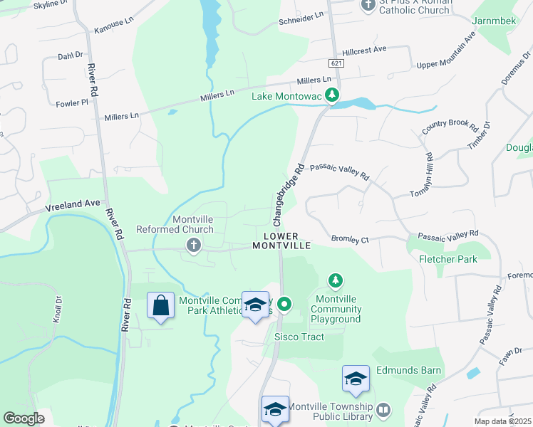 map of restaurants, bars, coffee shops, grocery stores, and more near 69 Genoble Road in Montville