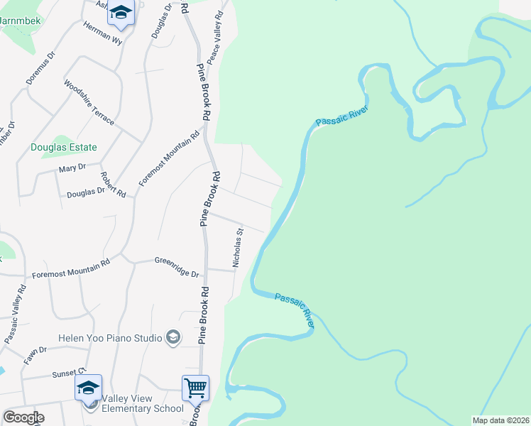 map of restaurants, bars, coffee shops, grocery stores, and more near 15 Longview Road in Montville