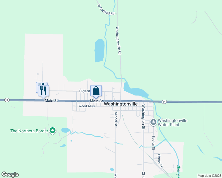 map of restaurants, bars, coffee shops, grocery stores, and more near 150 High Street in Washingtonville