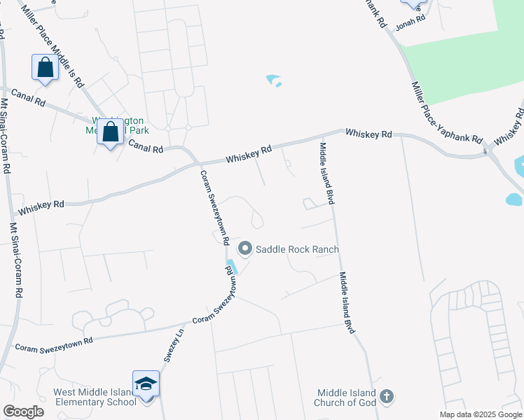 map of restaurants, bars, coffee shops, grocery stores, and more near 16 Country View Lane in Middle Island