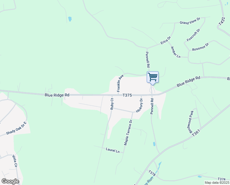 map of restaurants, bars, coffee shops, grocery stores, and more near 105 Franklin Avenue in Saylorsburg