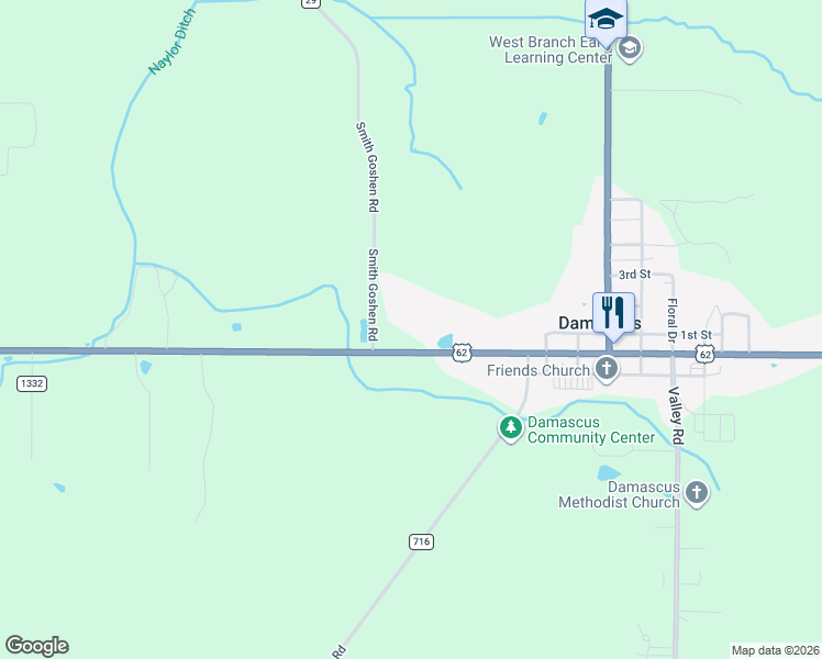 map of restaurants, bars, coffee shops, grocery stores, and more near in Damascus