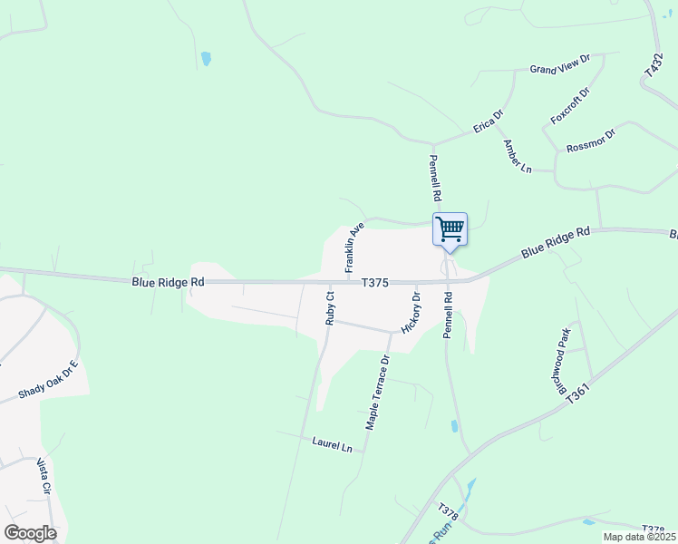 map of restaurants, bars, coffee shops, grocery stores, and more near 105 Franklin Avenue in Saylorsburg