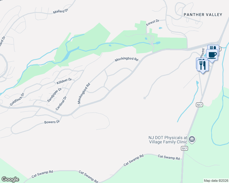 map of restaurants, bars, coffee shops, grocery stores, and more near 72 Bald Eagle Road in Hackettstown