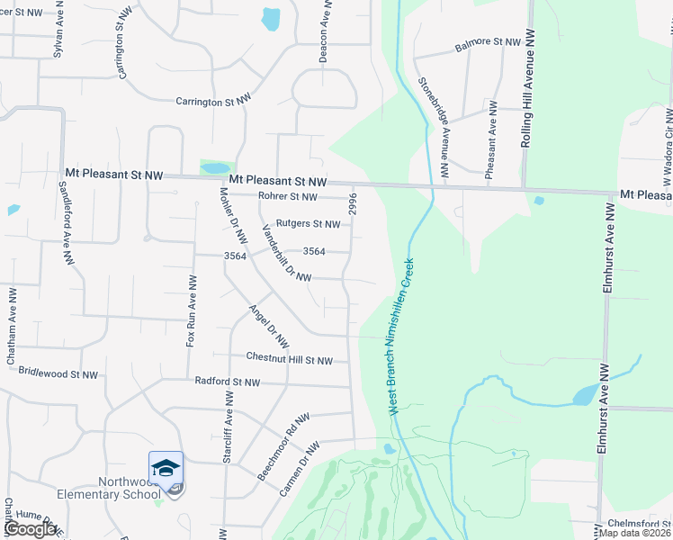 map of restaurants, bars, coffee shops, grocery stores, and more near 7843 Peachmont Avenue Northwest in North Canton