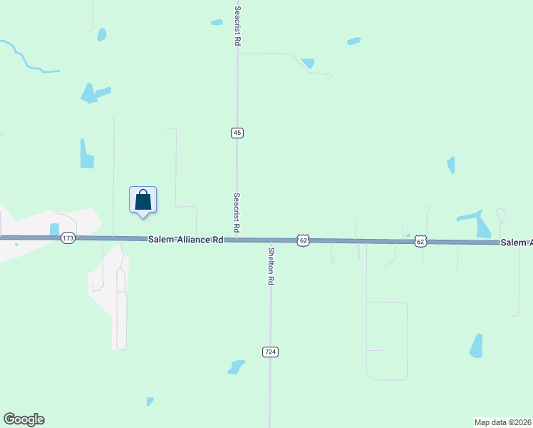 map of restaurants, bars, coffee shops, grocery stores, and more near 14912 Salem-Alliance Road in Salem