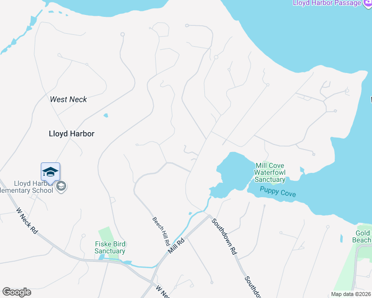 map of restaurants, bars, coffee shops, grocery stores, and more near 280 Southdown Road in Lloyd Harbor