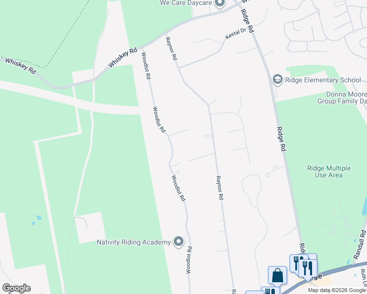 map of restaurants, bars, coffee shops, grocery stores, and more near 109 Woodlot Road in Ridge