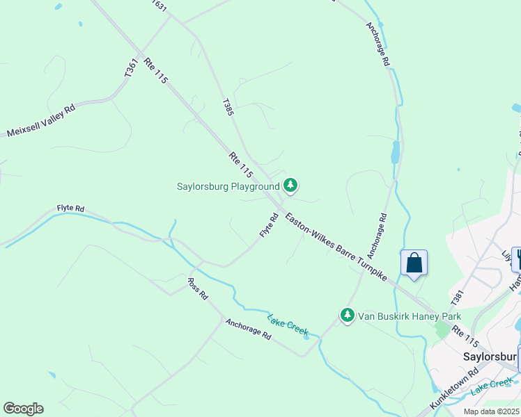 map of restaurants, bars, coffee shops, grocery stores, and more near 217 Chip Drive in Saylorsburg