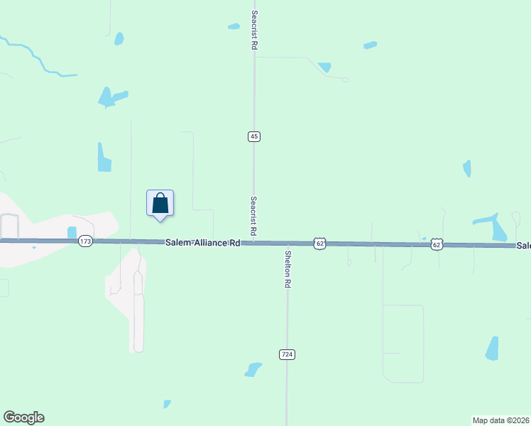 map of restaurants, bars, coffee shops, grocery stores, and more near 14912 Salem-Alliance Road in Salem