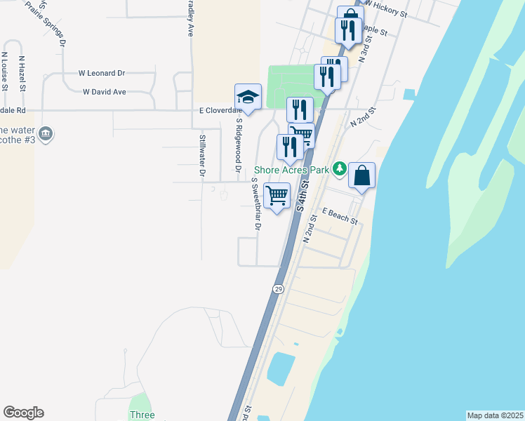 map of restaurants, bars, coffee shops, grocery stores, and more near 504 West Hillcrest Drive in Chillicothe