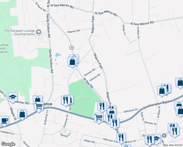map of restaurants, bars, coffee shops, grocery stores, and more near 60 Roman Road in Southampton