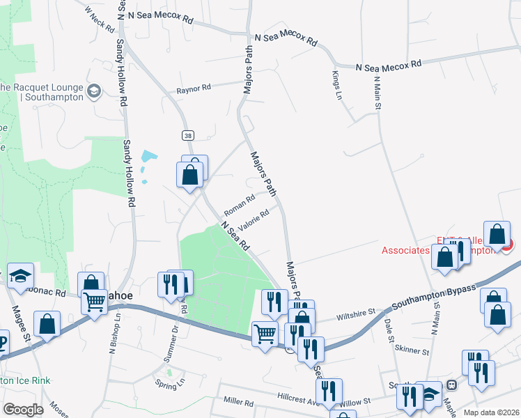 map of restaurants, bars, coffee shops, grocery stores, and more near 60 Roman Road in Southampton