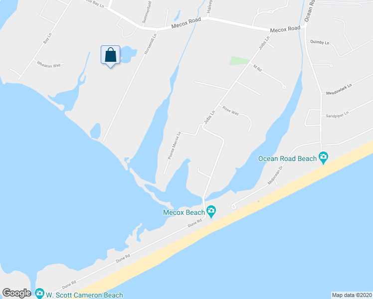map of restaurants, bars, coffee shops, grocery stores, and more near 111 Pointe Mecox Lane in Water Mill