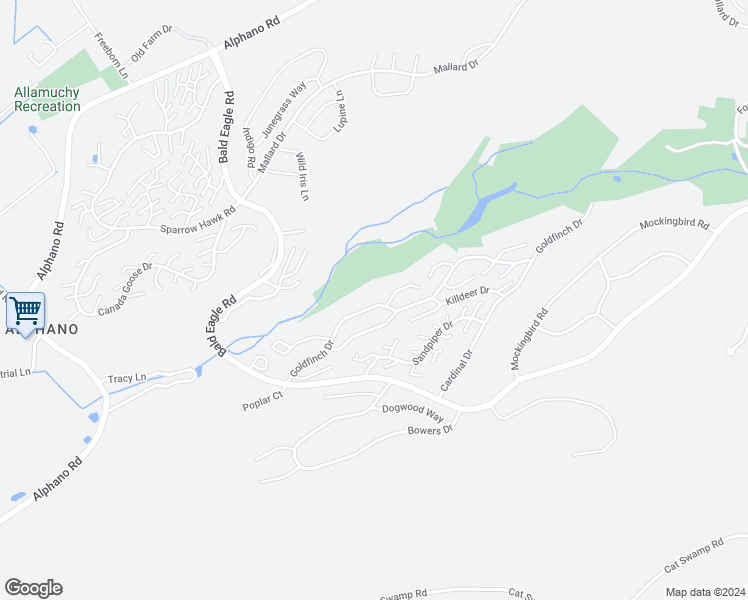 map of restaurants, bars, coffee shops, grocery stores, and more near 126 Goldfinch Drive in Hackettstown