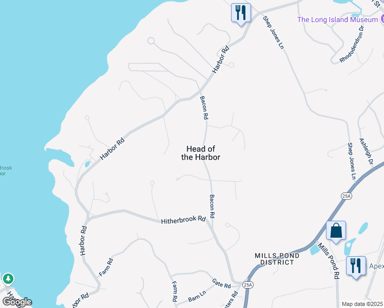 map of restaurants, bars, coffee shops, grocery stores, and more near in Head of the Harbor