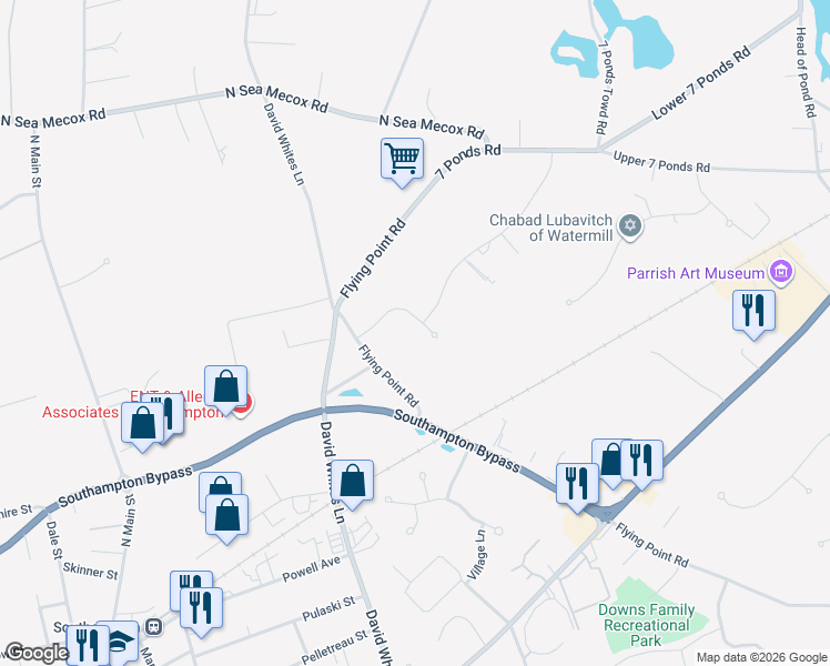 map of restaurants, bars, coffee shops, grocery stores, and more near 12 Diamon Court in Southampton