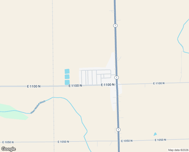 map of restaurants, bars, coffee shops, grocery stores, and more near 11080 Indiana 1 in Ossian