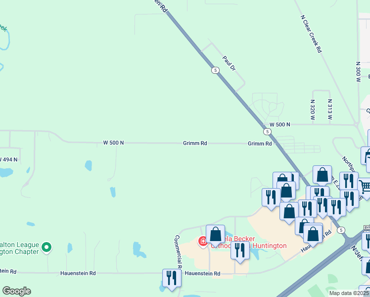 map of restaurants, bars, coffee shops, grocery stores, and more near 3791 West 500 North in Huntington