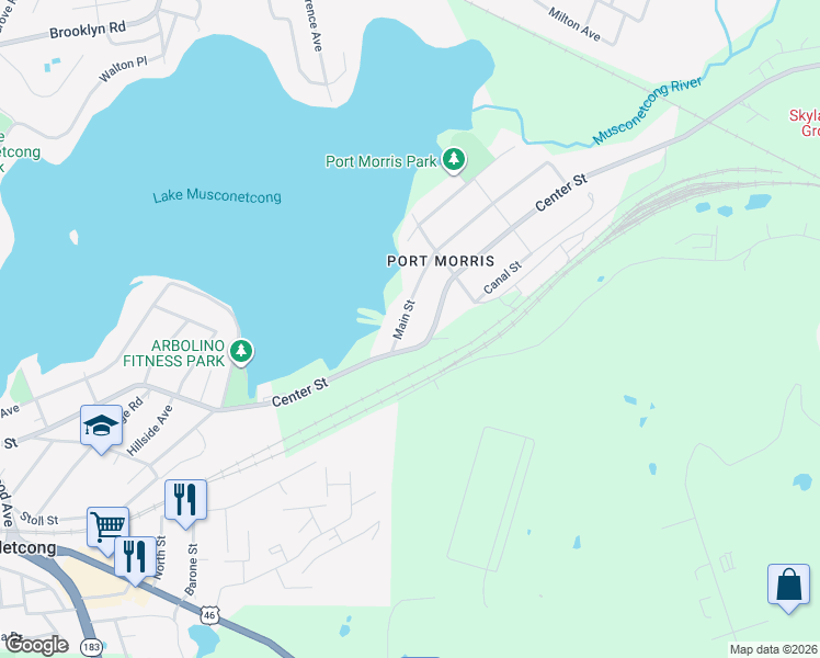 map of restaurants, bars, coffee shops, grocery stores, and more near 508 Main Street in Roxbury Township