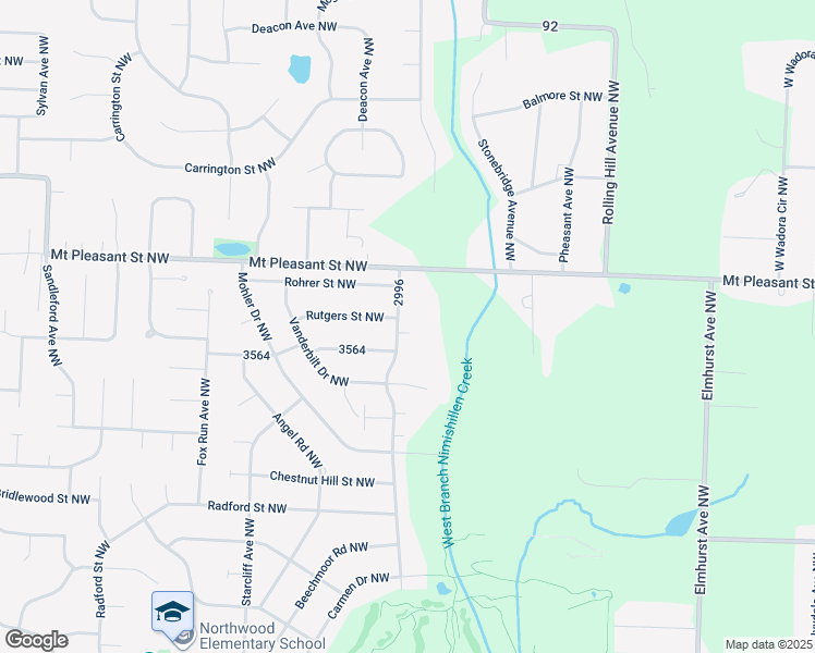map of restaurants, bars, coffee shops, grocery stores, and more near 7932 Peachmont Avenue Northwest in North Canton
