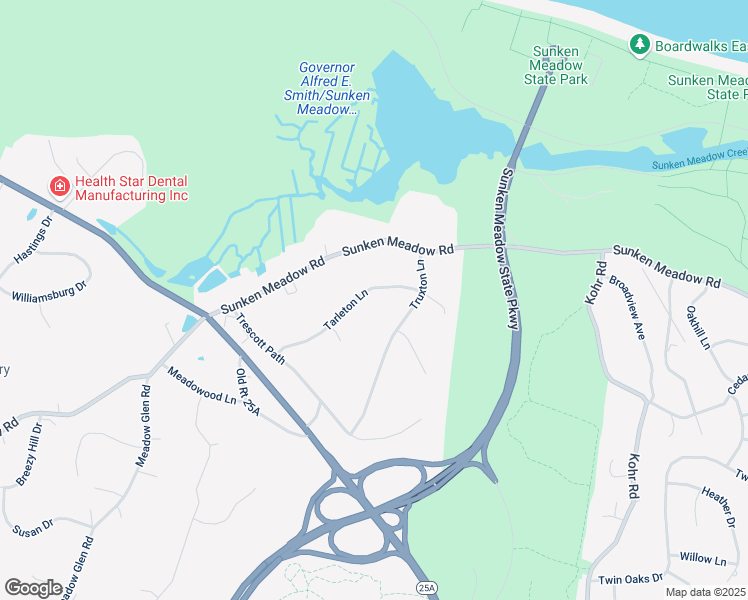 map of restaurants, bars, coffee shops, grocery stores, and more near 16 Tarleton Lane in Northport