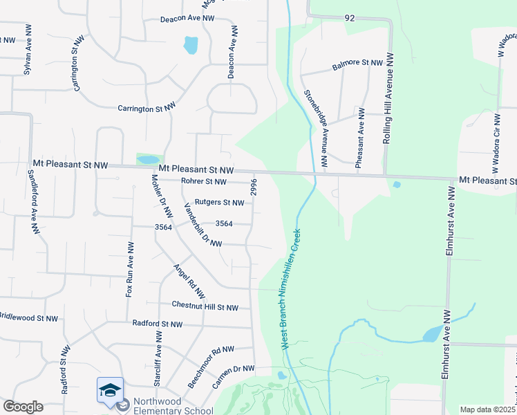 map of restaurants, bars, coffee shops, grocery stores, and more near 7932 Peachmont Avenue Northwest in North Canton