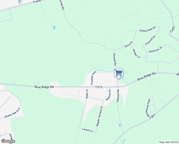 map of restaurants, bars, coffee shops, grocery stores, and more near 127 Franklin Avenue in Saylorsburg