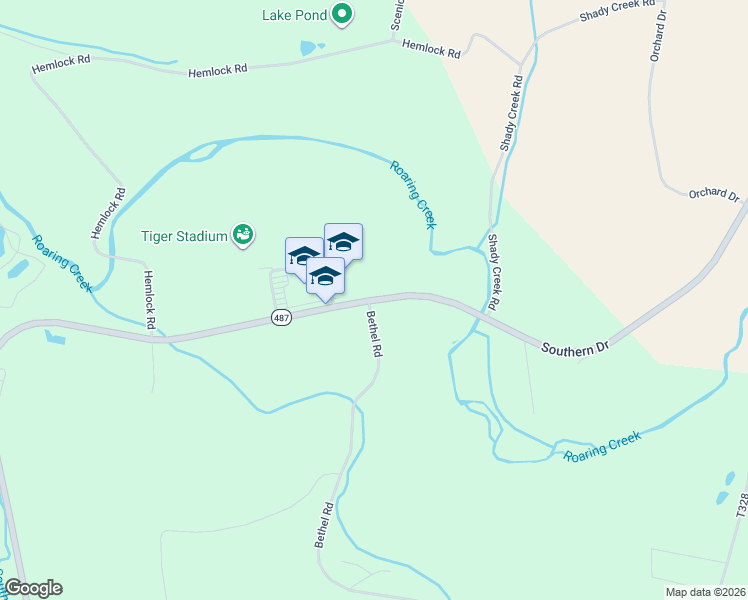 map of restaurants, bars, coffee shops, grocery stores, and more near 800 Southern Drive in Catawissa