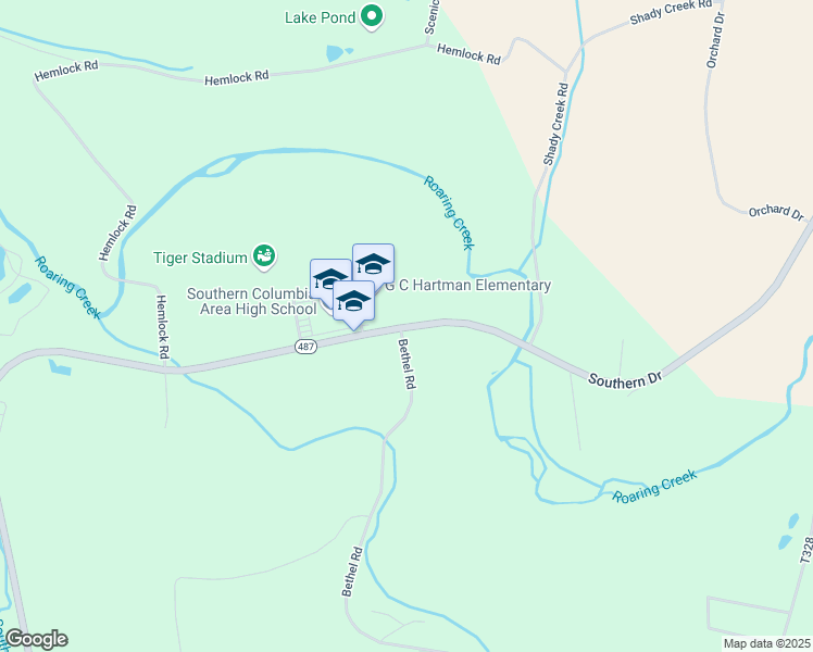 map of restaurants, bars, coffee shops, grocery stores, and more near 810 Southern Drive in Catawissa