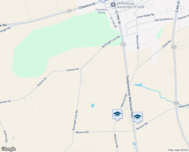 map of restaurants, bars, coffee shops, grocery stores, and more near 1765 Borough Line Road in Mifflinburg