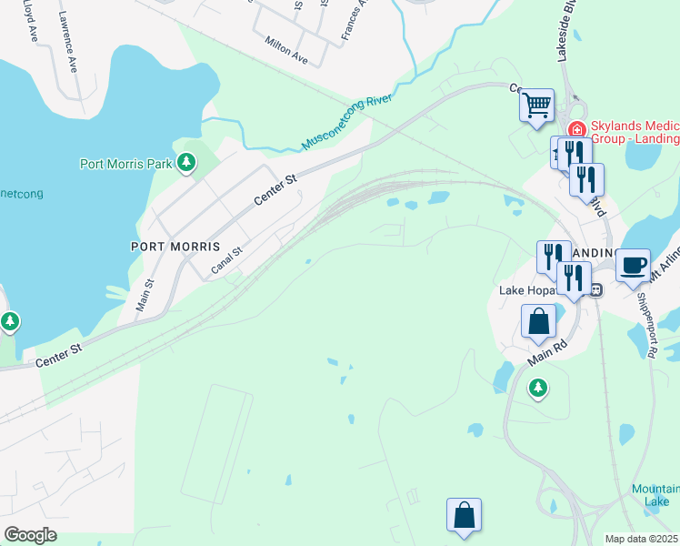 map of restaurants, bars, coffee shops, grocery stores, and more near 229 Kings Highway in Roxbury Township