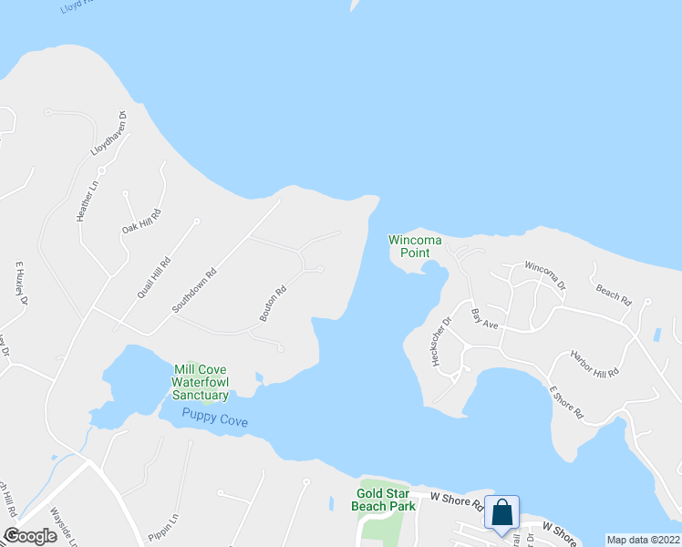 map of restaurants, bars, coffee shops, grocery stores, and more near 5 Bouton Point Road in Lloyd Harbor