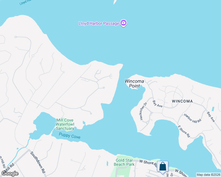 map of restaurants, bars, coffee shops, grocery stores, and more near 5 Bouton Point Road in Lloyd Harbor