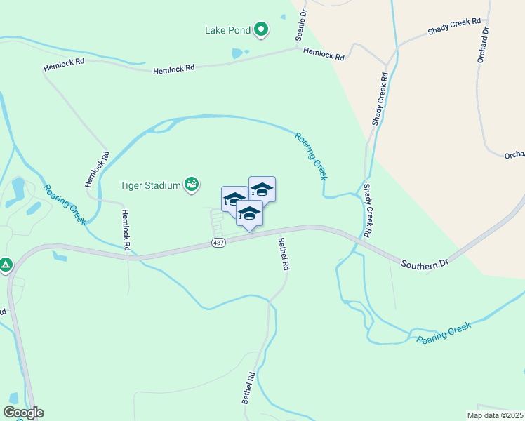 map of restaurants, bars, coffee shops, grocery stores, and more near 802 Southern Drive in Catawissa