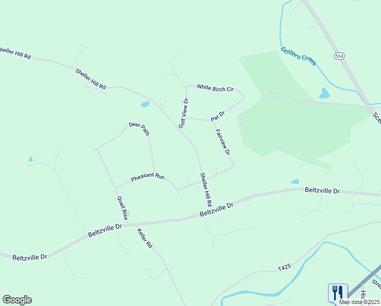 map of restaurants, bars, coffee shops, grocery stores, and more near 161 Scheller Hill Road in Kunkletown