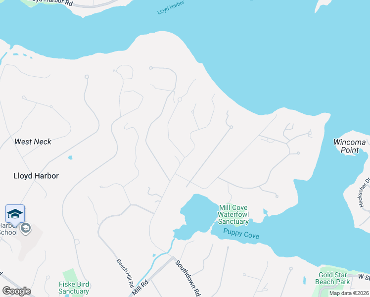 map of restaurants, bars, coffee shops, grocery stores, and more near 288 Southdown Road in Lloyd Harbor