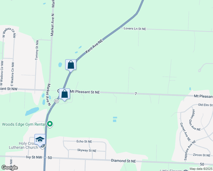 map of restaurants, bars, coffee shops, grocery stores, and more near 1415 Mount Pleasant Street Northeast in Canton