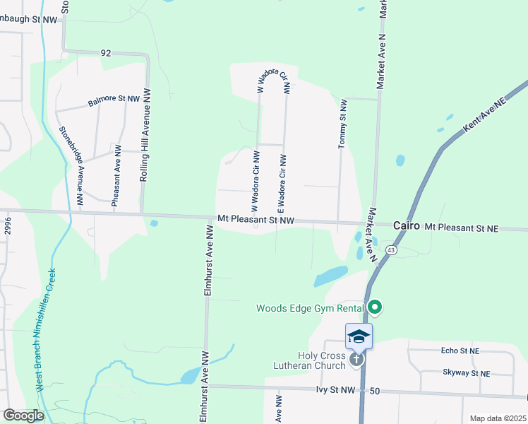 map of restaurants, bars, coffee shops, grocery stores, and more near 1345 Mount Pleasant Street Northwest in North Canton