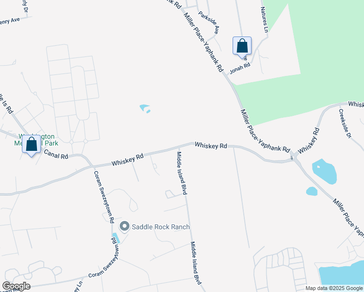 map of restaurants, bars, coffee shops, grocery stores, and more near 132 Whiskey Road in Middle Island