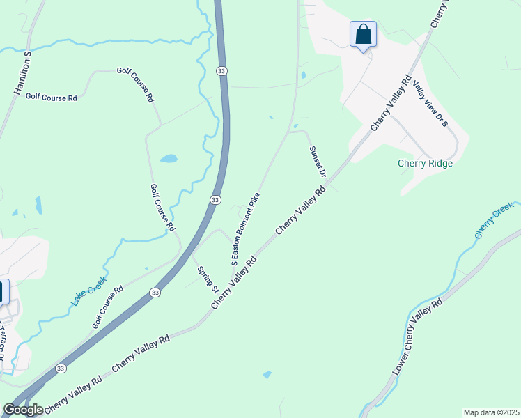 map of restaurants, bars, coffee shops, grocery stores, and more near 162 South Easton Belmont Pike in Saylorsburg