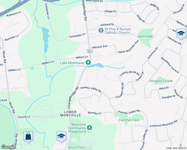 map of restaurants, bars, coffee shops, grocery stores, and more near 5 Jilson Road in Montville