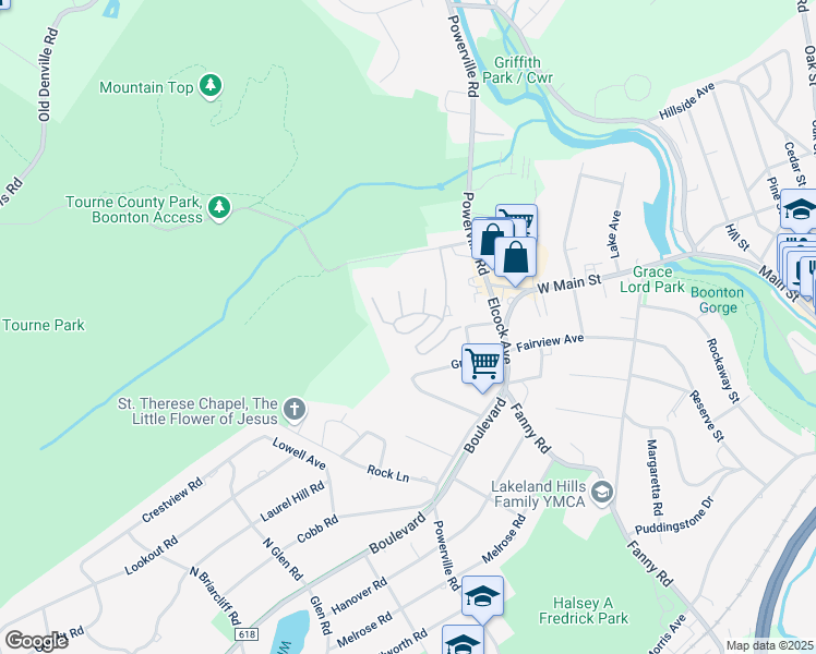 map of restaurants, bars, coffee shops, grocery stores, and more near 7 Schindler Court in Boonton